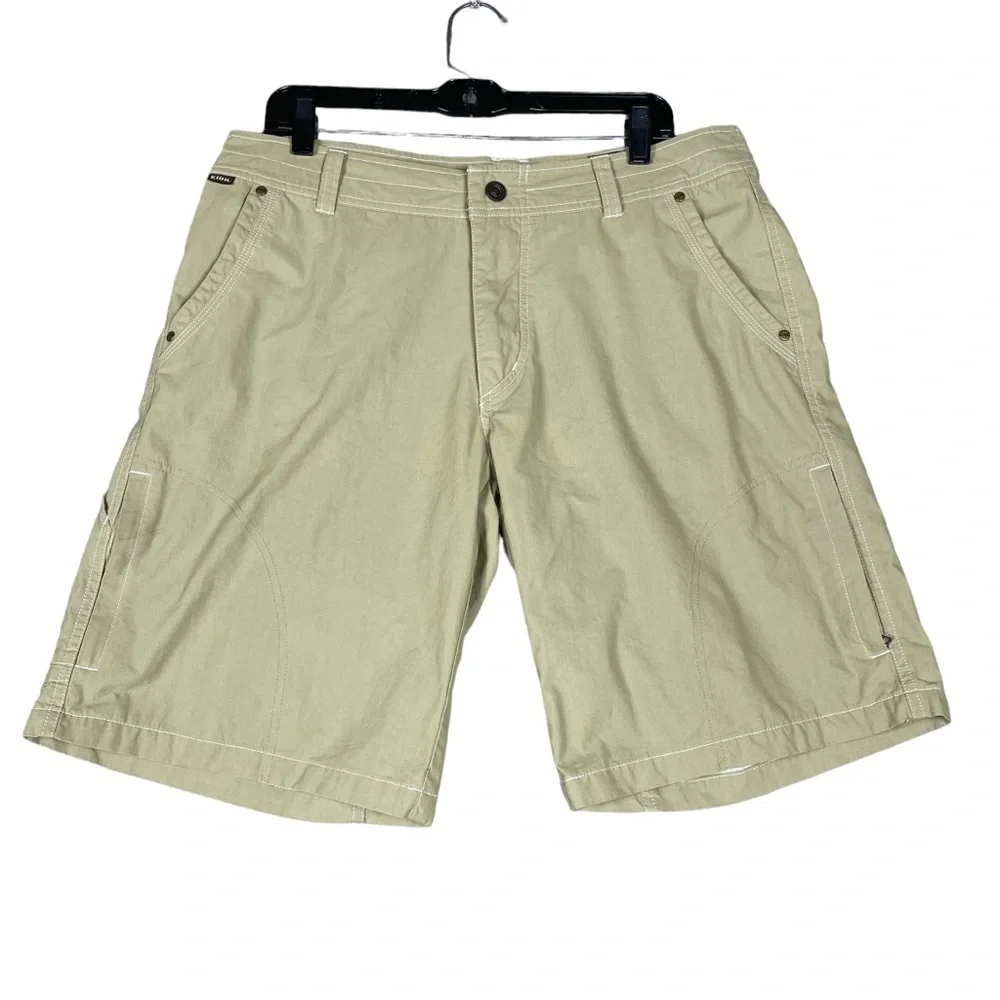 Kuhl Ramblr Khaki Shorts Cargo Gorpcore Outdoor Hiking Workwear Travel - Sz 36